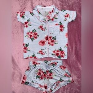 Tahari Striped Rose Kids Pajama Set